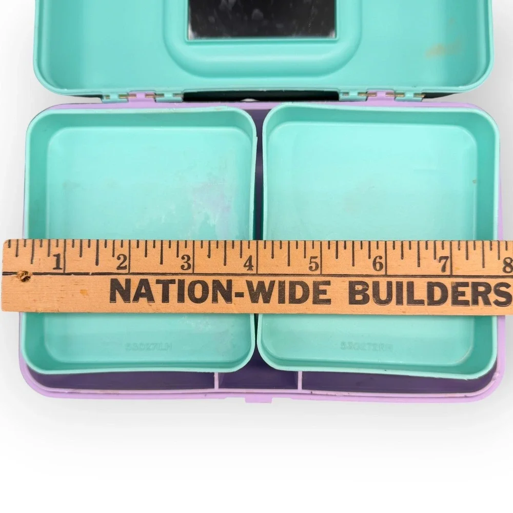 Vtg Caboodles Makeup Case Organizer Mint Green Lavender 90s Retro‎ Cosmetic Box